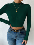  | SHEIN Priv̩ Mock Neck Cable Knit Crop Sweater | Top | Shein | OneHub