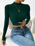  | SHEIN Priv̩ Mock Neck Cable Knit Crop Sweater | Top | Shein | OneHub