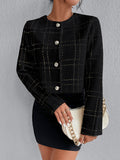  | SHEIN Priv̩ Plaid Pattern Button Front Overcoat | Blazer | Shein | OneHub