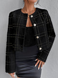  | SHEIN Priv̩ Plaid Pattern Button Front Overcoat | Blazer | Shein | OneHub