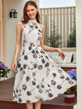  | SHEIN Privé Romantic Thorny Rose Printed Vest Dress With Scoop Neckline, Waistband, AndUmbrella-Shaped Hem | Dress | Shein | OneHub