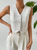  | SHEIN Privé Solid Button Front Waistcoat | Waistcoat | Shein | OneHub