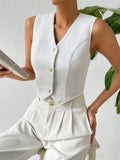  | SHEIN Privé Solid Button Front Waistcoat | Waistcoat | Shein | OneHub