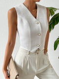  | SHEIN Privé Solid Button Front Waistcoat | Waistcoat | Shein | OneHub