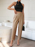  | SHEIN Privé Solid Color Pleated Trousers For Women | Pants | Shein | OneHub