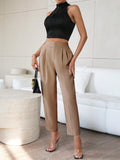  | SHEIN Privé Solid Color Pleated Trousers For Women | Pants | Shein | OneHub