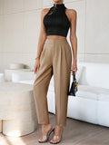  | SHEIN Privé Solid Color Pleated Trousers For Women | Pants | Shein | OneHub