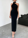  | SHEIN Priv̩ Solid Halter Neck Backless Bodycon Dress | Dress | Shein | OneHub