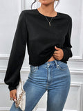  | SHEIN Privé Solid Tie Back Wrap Sweatshirt | Blouse | Shein | OneHub