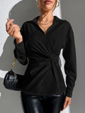  | SHEIN Privé Solid Twist Front Shirt | Shirt | Shein | OneHub
