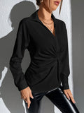  | SHEIN Privé Solid Twist Front Shirt | Shirt | Shein | OneHub