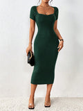  | SHEIN Priv̩ Sweetheart Neck Ribbed Knit Bodycon Sweater Dress | Dress | Shein | OneHub