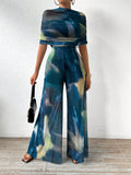  | SHEIN Prive Tie-dye One Shoulder Wide Leg Jumpsuit With Top | Jumpsuit | Shein | OneHub