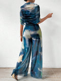  | SHEIN Prive Tie-dye One Shoulder Wide Leg Jumpsuit With Top | Jumpsuit | Shein | OneHub