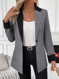  | SHEIN Privé Women's Contrast Color Lapel Suit Jacket | Blazer | Shein | OneHub