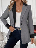  | SHEIN Privé Women's Contrast Color Lapel Suit Jacket | Blazer | Shein | OneHub