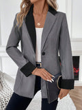  | SHEIN Privé Women's Contrast Color Lapel Suit Jacket | Blazer | Shein | OneHub