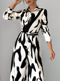  | SHEIN Privé Women's Contrast Color Printed Long Sleeve Tie Front Jumpsuit | Dress | Shein | OneHub
