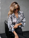 SHEIN Privé Women's Random Floral Print Batwing Sleeve Blouse, Spring/Summer  Fall Cloth For Women