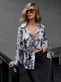 SHEIN Privé Women's Random Floral Print Batwing Sleeve Blouse, Spring/Summer  Fall Cloth For Women