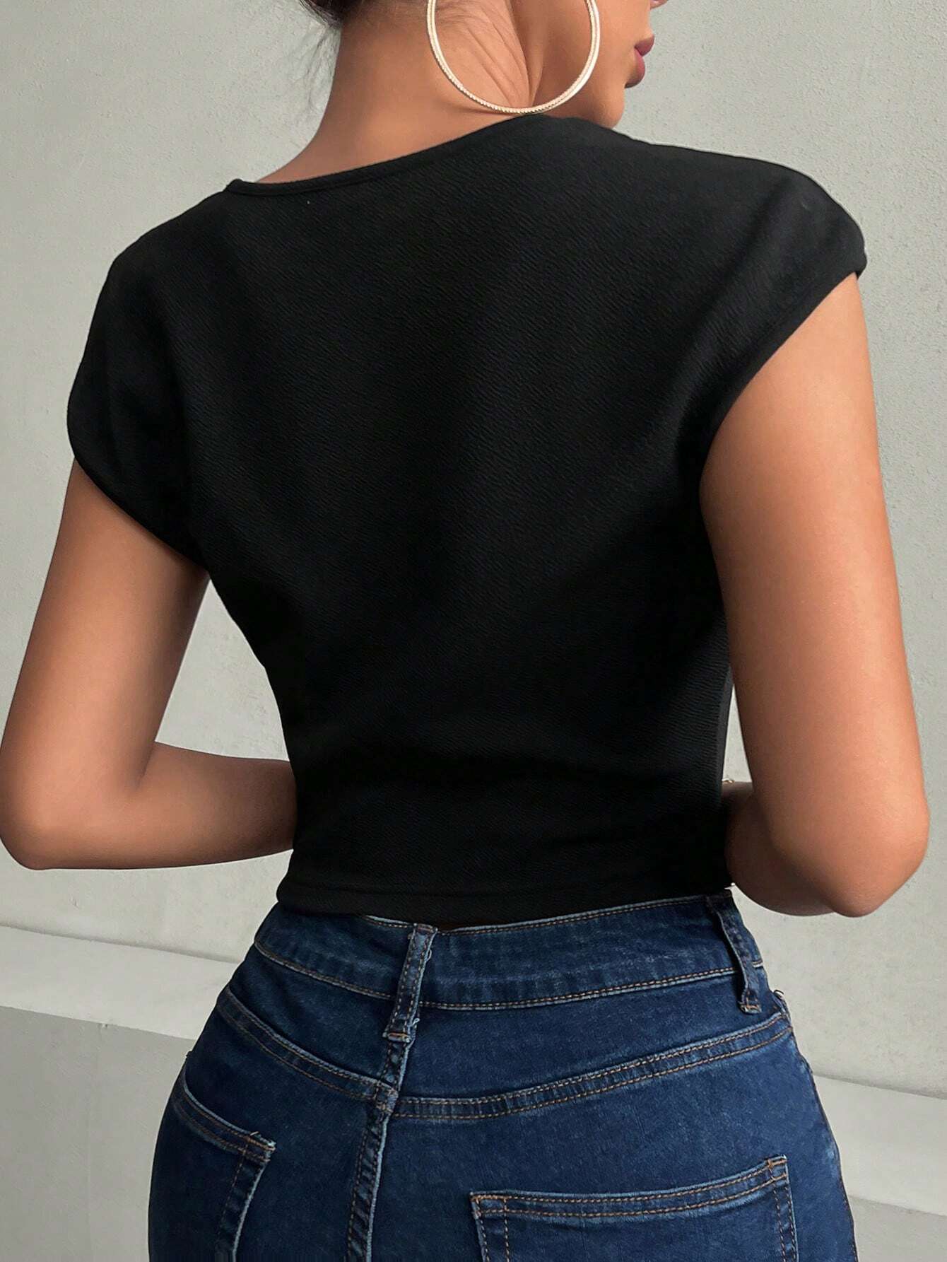  | SHEIN Privé Women's Rhinestone Embellished Mesh Splice Short Sleeve Form-Fitting T-Shirt | T-shirt | Shein | OneHub