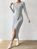  | SHEIN Priv̩ Women's Side Slit Twisted Knot Dress | Dress | Shein | OneHub