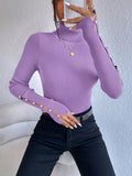  | SHEIN Privé Women's Solid Color Minimalist Turtleneck Pullover Sweater | Sweater | Shein | OneHub