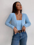  | SHEIN Qutie Fluffy Knit Cami Top & Open Front Cardigan | Sweater | Shein | OneHub
