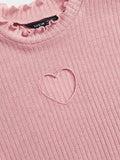 | SHEIN Qutie Heart Cutout Detail Lettuce Trim Tee | Top | Shein | OneHub