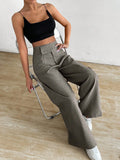  | SHEIN Raffinéa Women Asymmetric Waist Loose Casual Wide Leg Pants | Pants | Shein | OneHub