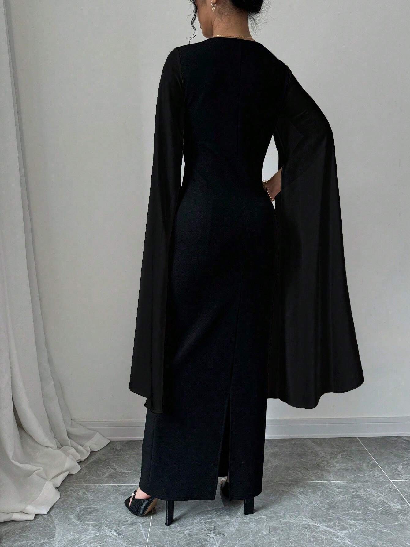  | SHEIN Raffinéa Women Elegant Solid Color Cloak Sleeve Long Dress | Dress | Shein | OneHub