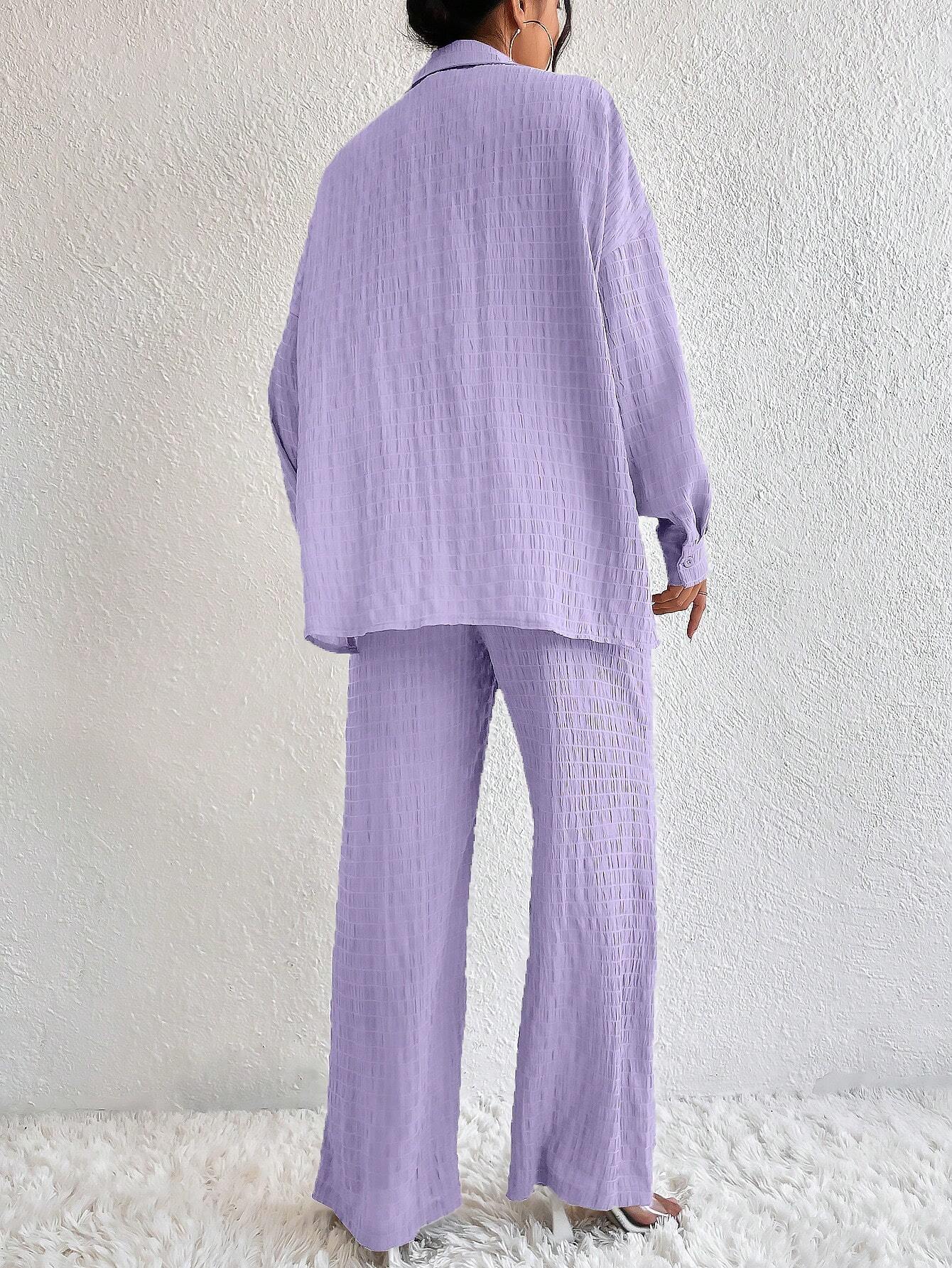  | SHEIN Relaxiva Drop Shoulder Shirt & Wide Leg Pants | Top and Pant Set | Shein | OneHub