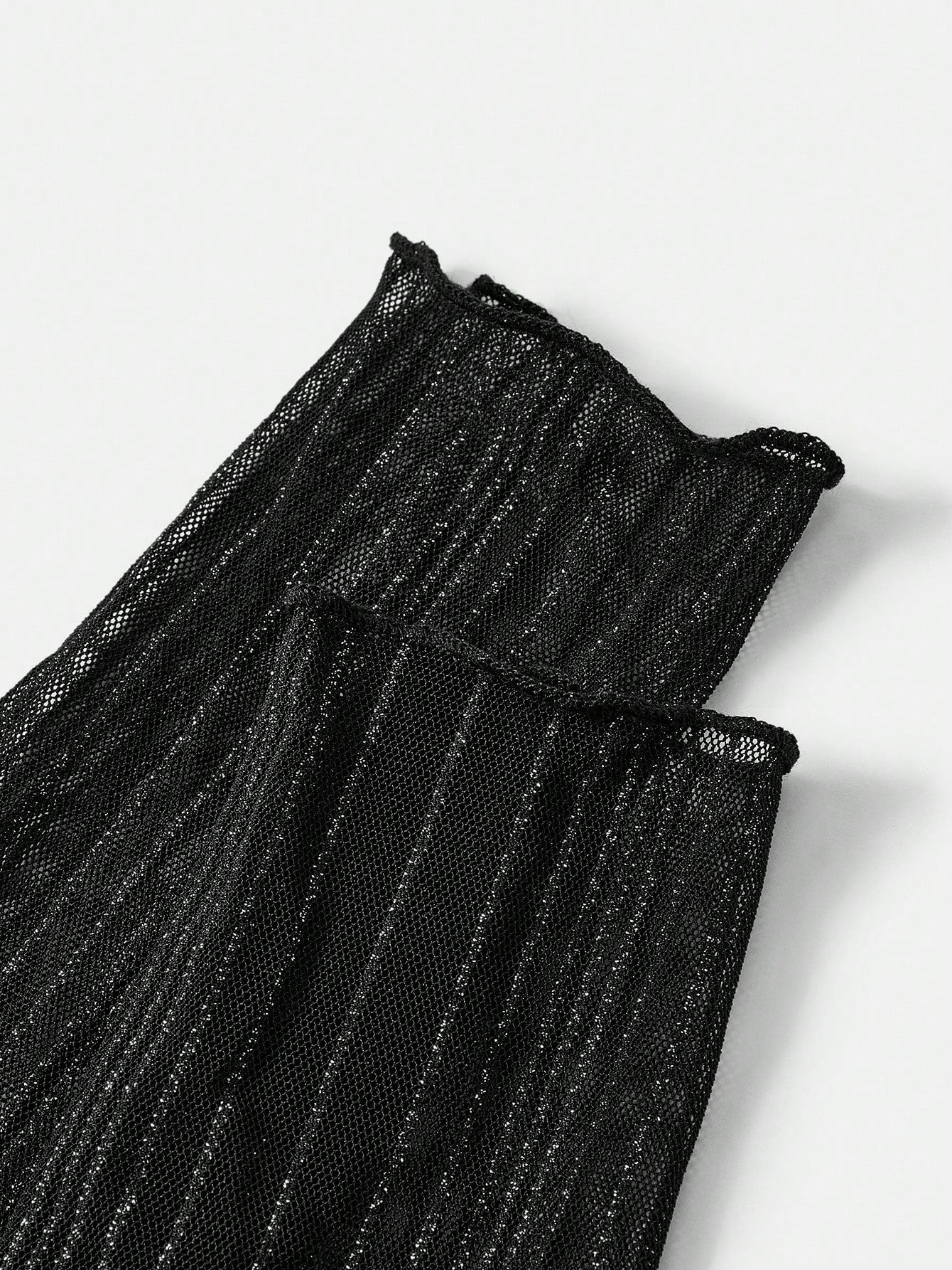 SHEIN SXY 1 Pair Shimmering Lace Women's Arm Warmers, Suitable For Night Club, Party, And Casual Wear