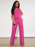  | SHEIN SXY Solid Button Front Vest Blazer & Suit Trousers | Blazer | Shein | OneHub
