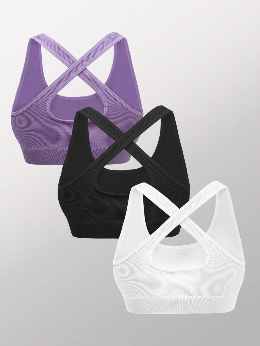  | SHEIN Sport Studio 3 Pack Criss Cross Back Sports Bra | Sports Bra | Shein | OneHub