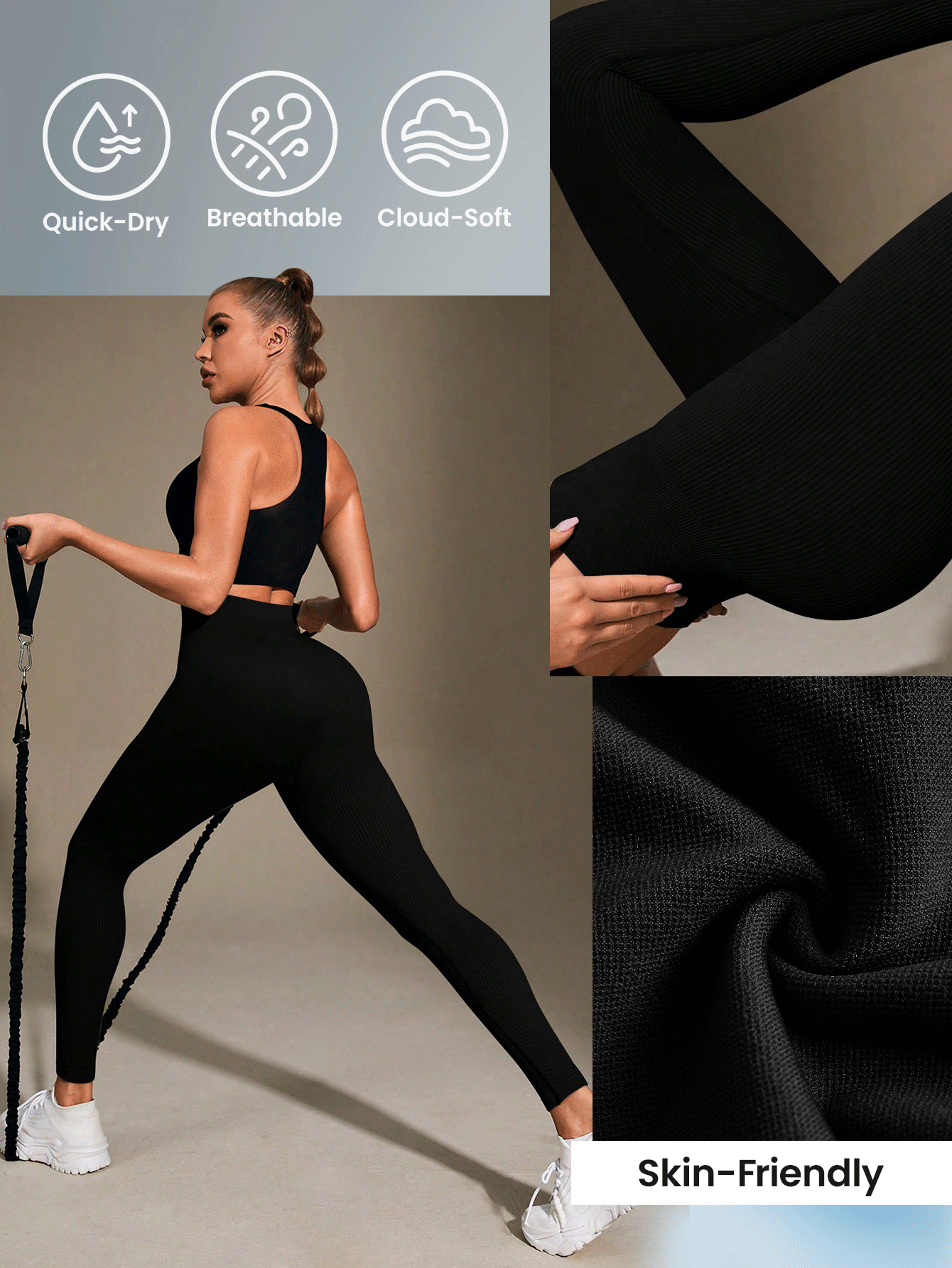  | SHEIN Sport Studio High Waisted Ribbed Seamless Slim Leggings For Women | Sports Bra | Shein | OneHub