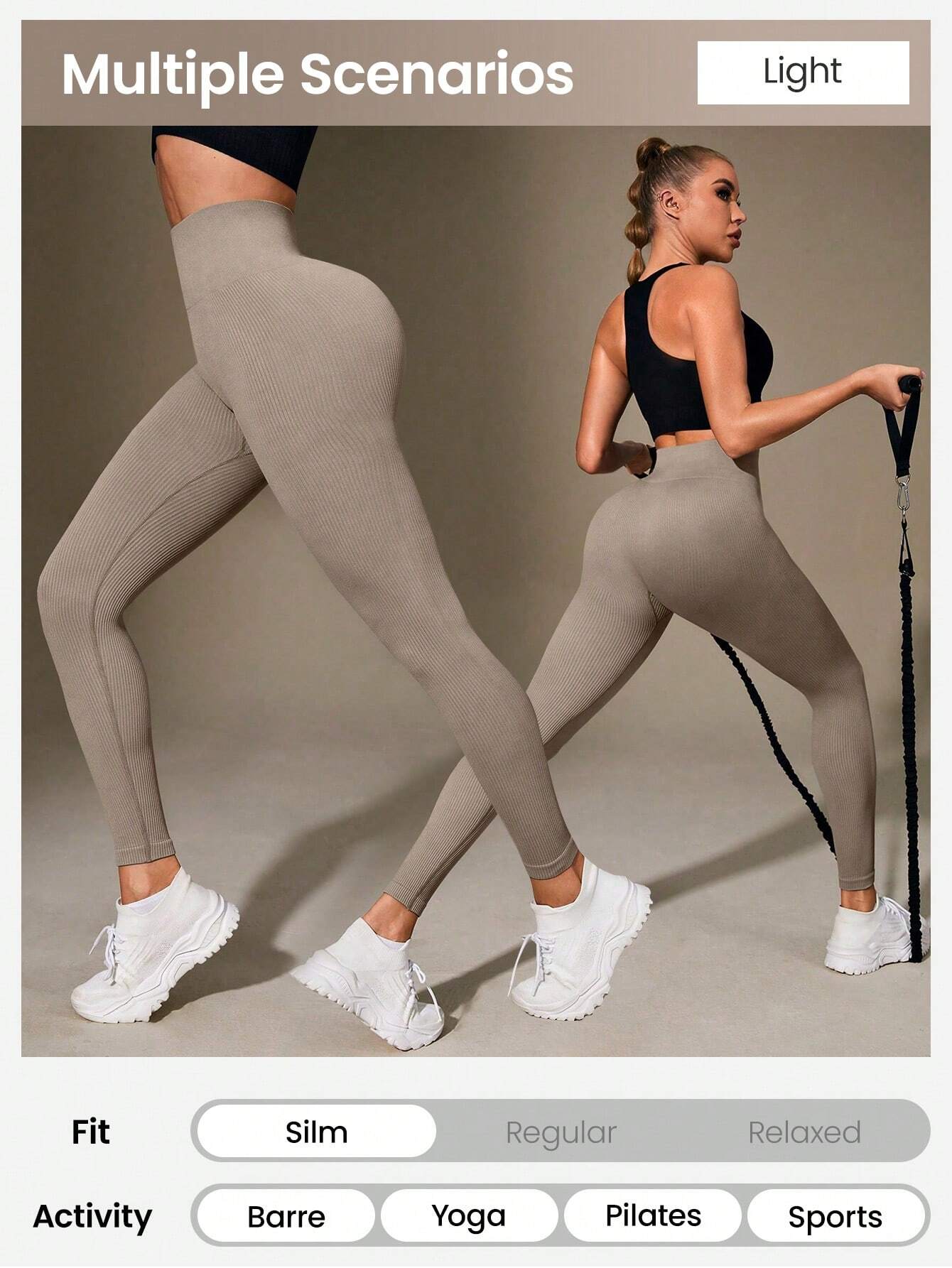  | SHEIN Sport Studio High Waisted Ribbed Seamless Slim Leggings For Women - | Sports Bra | Shein | OneHub