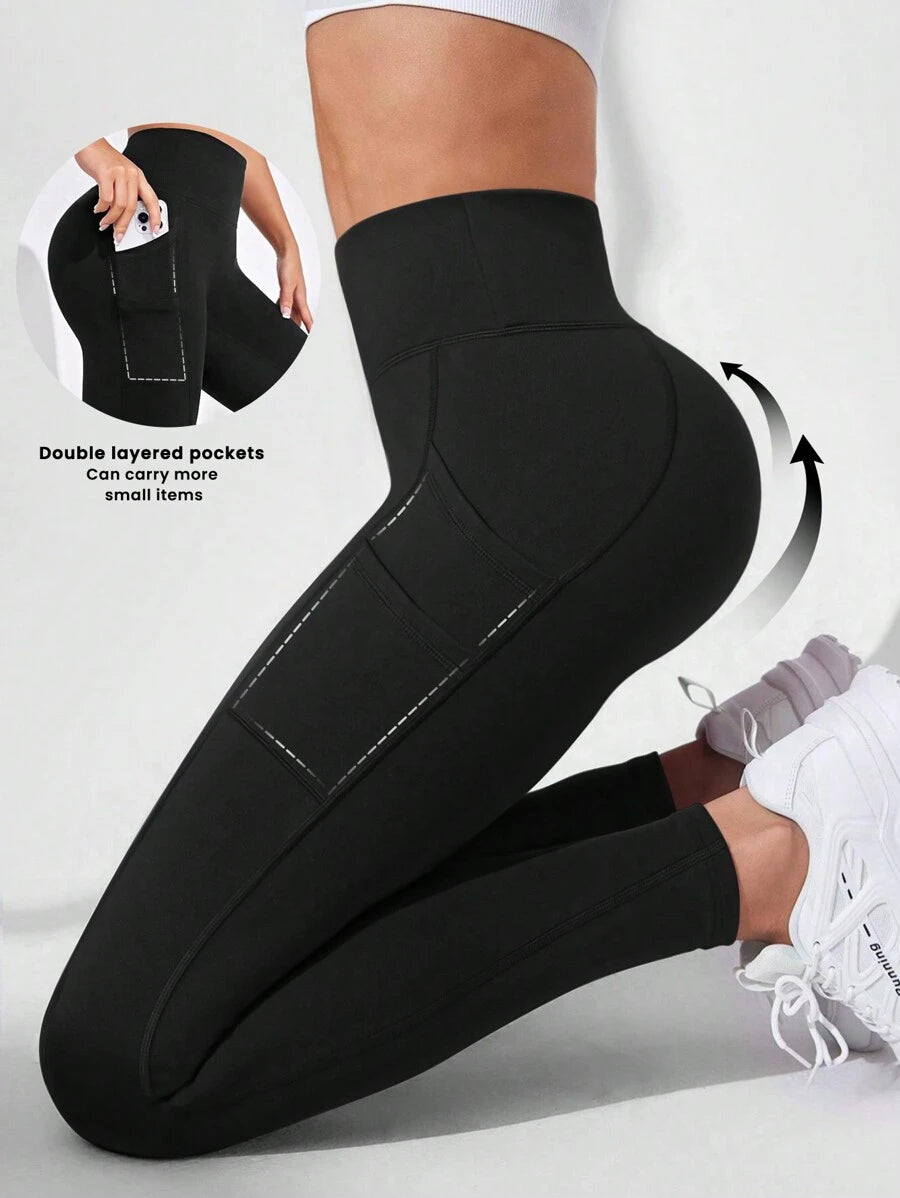  | SHEIN Sport Studio Phone Pocket Side Tummy Control Sports Leggings | Sports Leggings | Shein | OneHub