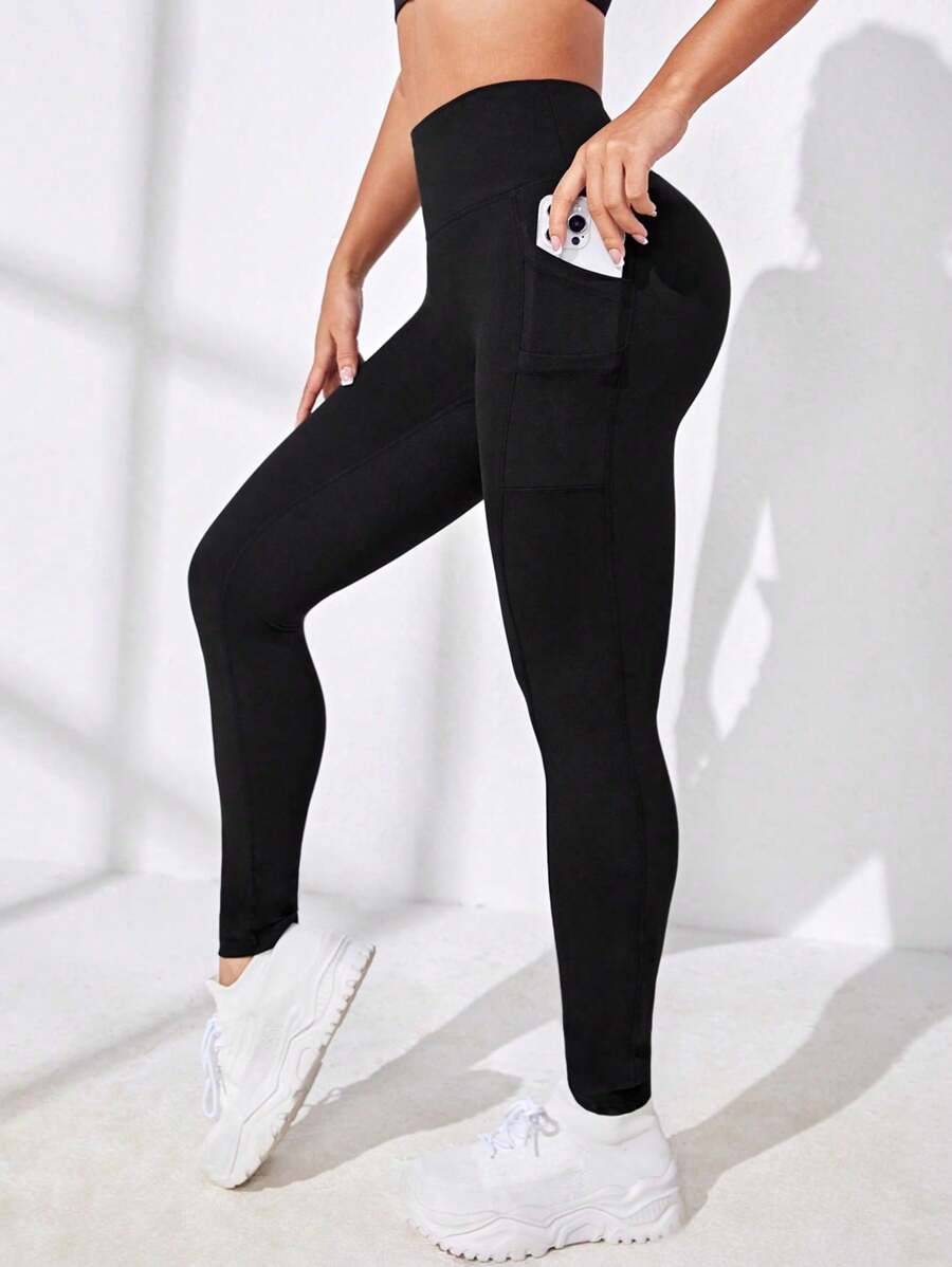 | SHEIN Sport Studio Phone Pocket Side Tummy Control Sports Leggings | Sports Leggings | Shein | OneHub