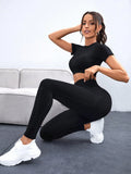  | SHEIN Sport Studio Seamless Raglan Sleeve Sports Set Workout Set | Leggings | Shein | OneHub
