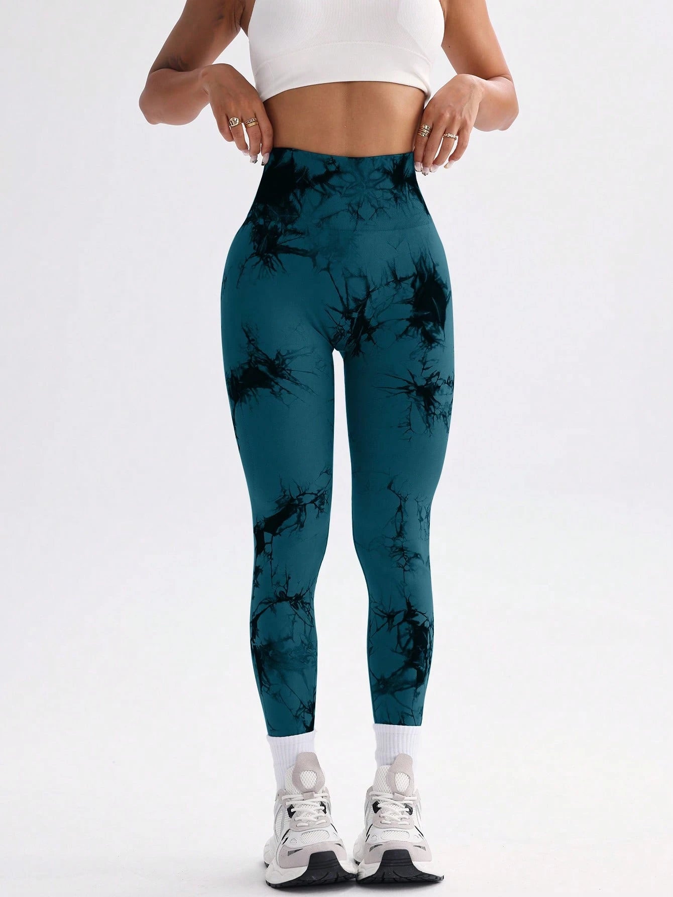  | SHEIN Sport Studio Tie-Dye Seamless Highly Elastic Sports Leggings Sport Studio High Waisted Seamless Slim Leggings For Women - Resilient Soft Touch Breathable 4-Way Stretch Legging For Running Cycling Yoga Pickleball Exercise Casual | Sports Leggings | Shein | OneHub