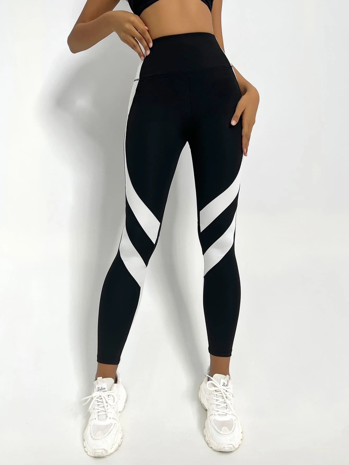  | SHEIN Sport Studio Two Tone Yoga Leggings Tummy Control Sports Tights | Sports Leggings | Shein | OneHub