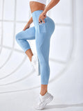 SHEIN Sport Studio Wide Waistband Phone Pocket Sports Leggings