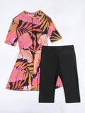  | SHEIN Swim Mulvari Summer Beach Tropical Print Zip Front Top & Short Leggings Swimsuit | Lingerie | Shein | OneHub