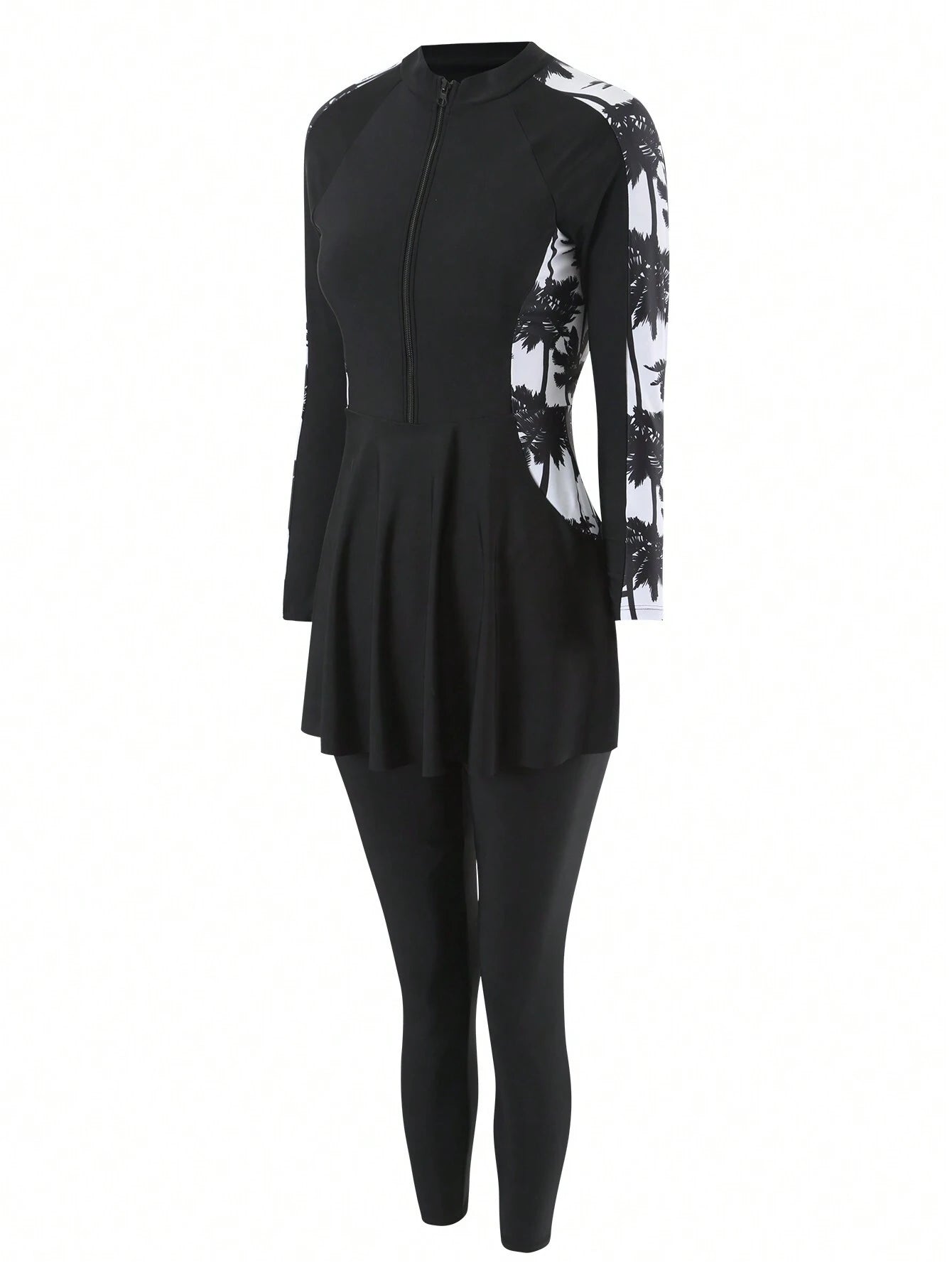  | SHEIN Swim Mulvari Women Summer Beach Conservative Style Contrast Plant Print Burkini Set | Lingerie | Shein | OneHub