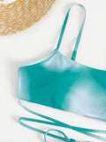  | SHEIN Swim Vcay 3pack Ombre Lace Up Bikini Swimsuit & Beach Skirt | Lingerie | Shein | OneHub