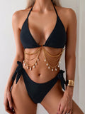  | SHEIN Swim Women Fashion Pearl Chain Decorated Bikini Set, Two Pieces,Summer Beach | Lingerie | Shein | OneHub