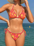  | SHEIN Swim Women Summer Beach Floral Printed Halter Tie Bikini Set For Beach Vacation, Random Print | Lingerie | Shein | OneHub