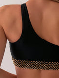  | SHEIN Swim Women's Summer Beach One Shoulder Bikini Top With Ring Detail | Lingerie | Shein | OneHub