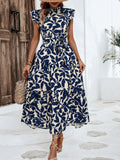  | SHEIN VCAY Allover Print Ruffle Trim Belted Dress | Dress | OneHub | OneHub